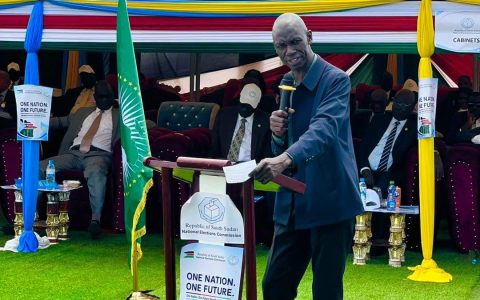 Edmund Yakani, Executive Director of the Community Empowerment for Progress Organization (CEPO), addresses the launch