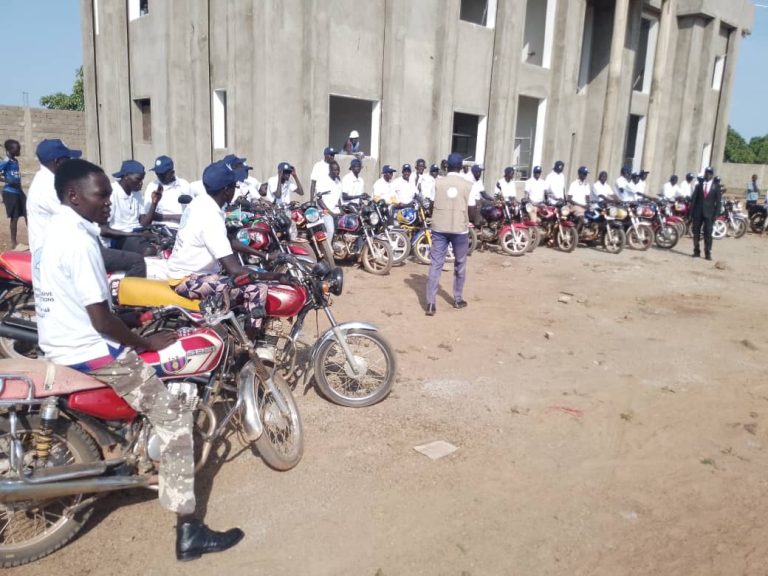 Riders line up ahead of the awareness ride