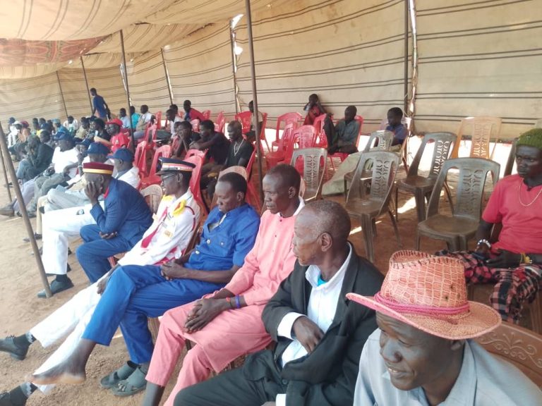 Guests seated under the shade at the launch