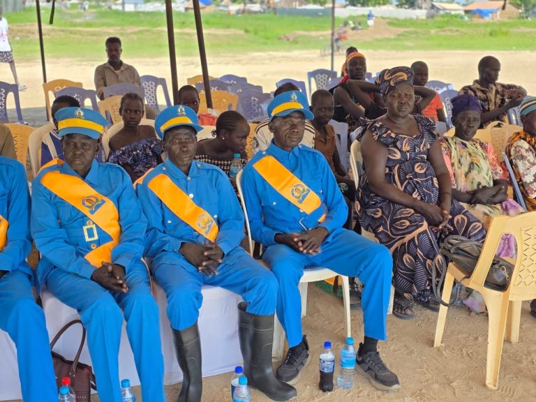 Uniformed personnel and participants at the launch