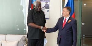 The Chairperson of the National Elections Commission with the Ambassador of the Russian Federation