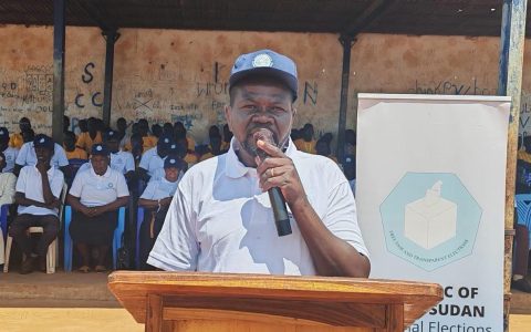 Addressing the launch of the civic and voter education campaign in Western Bahr el Ghazal