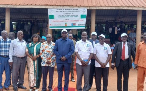 A group photograph at the launch in Yambio