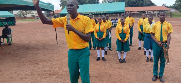 Schoolchildren take part in the launch