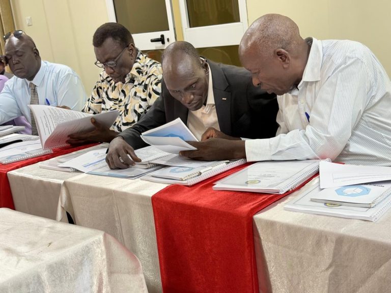 Participants study the training materials